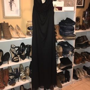 Strapless black dress